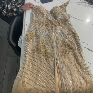Beautiful gold sequins dress. Worn once. Size 14